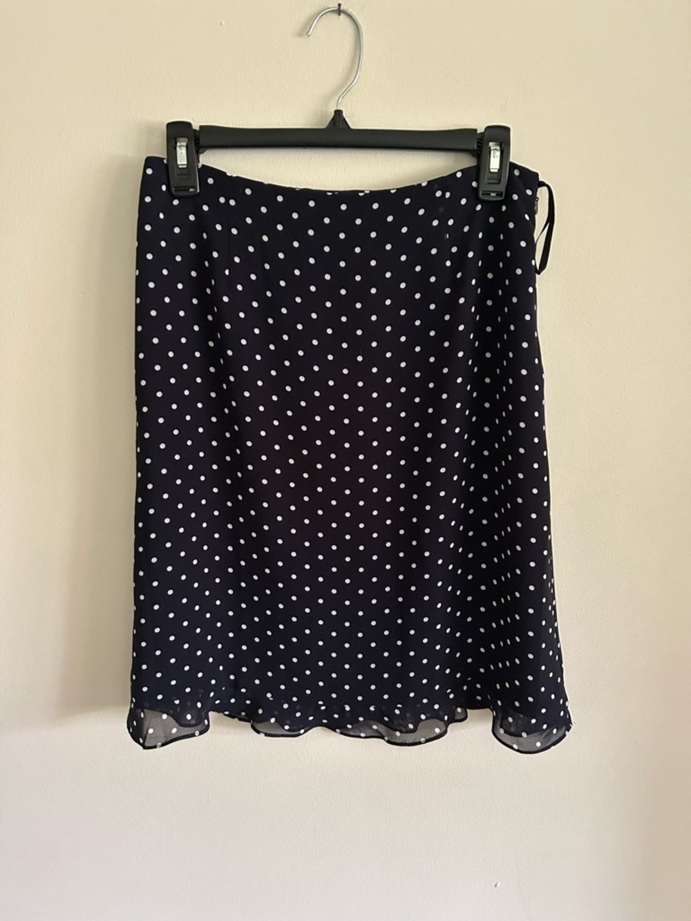 Women's Navy Polka Dot A-Line Skirt ladies 8P